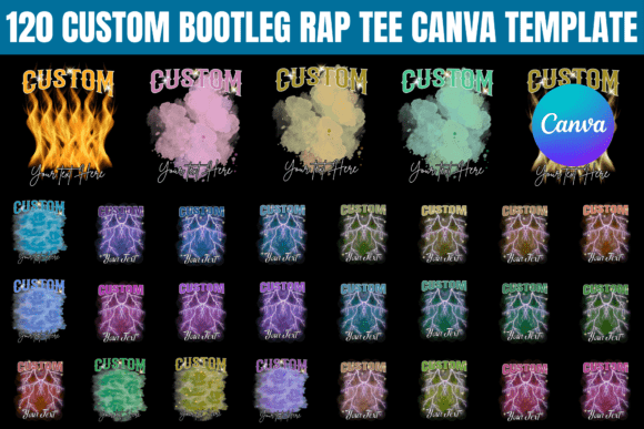 120 Custom Bootleg Rap Tee Template: Instant Design Power