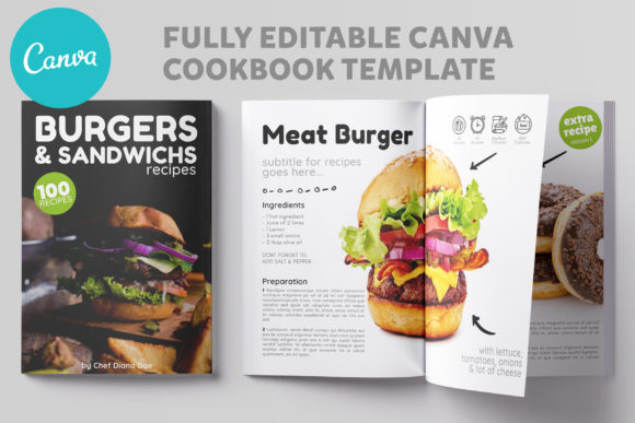 Canva Burger Sandwich Cookbook: The Ultimate Template for Food Creators