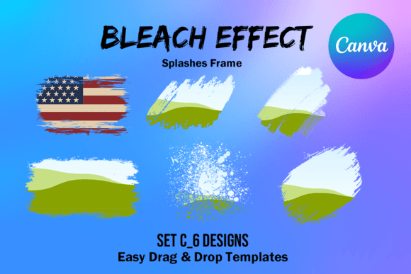 Canva Frame Template Bleach Effect Set C: A Creative Design Asset