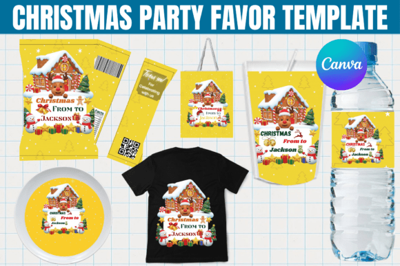 Christmas Party Favor Canva Template Bundle