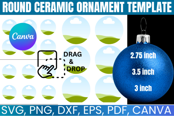 Create Custom Decor with Round Ceramic Ornament Template Bundle