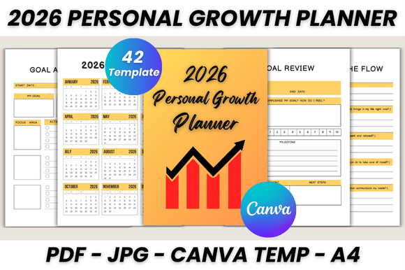 Design Your Best 2026: The Ultimate Personal Growth Planner Canva Template