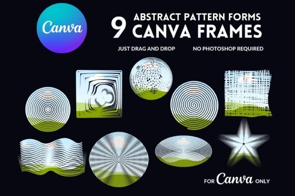 Editable Canva Frames: Abstract Pattern Design Assets