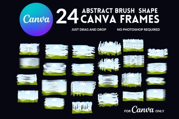 Editable Canva Frames, Abstract Shapes for Modern Design