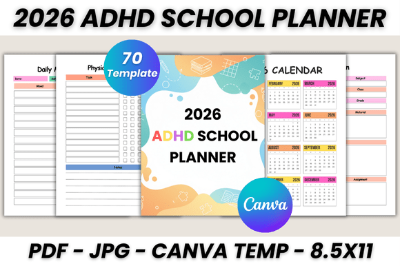 Master Your School Year: The 2026 ADHD School Planner Canva Template