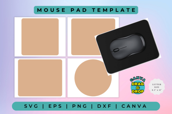 Mouse Pad Template (4 Size): Instant Custom Designs