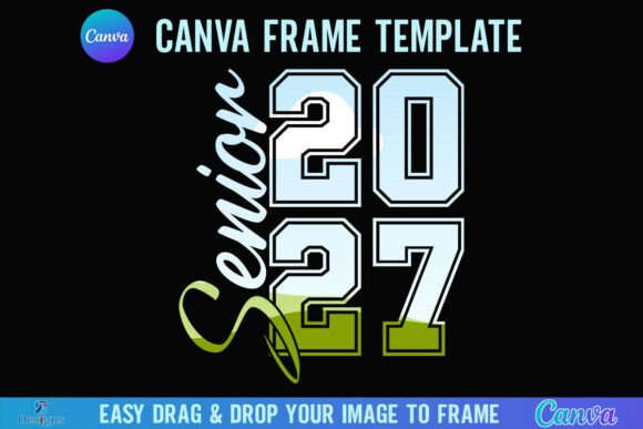 Senior 2027 Canva Frame Template: Varsity Style Designs