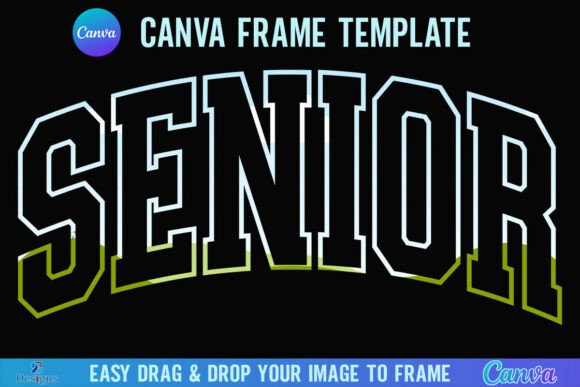 Senior Canva Frame Template: Varsity Font for Bold Branding