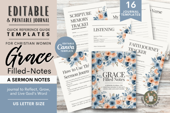 Sermon Notes Journal for Christian Women: A Designer's Faithful Guide