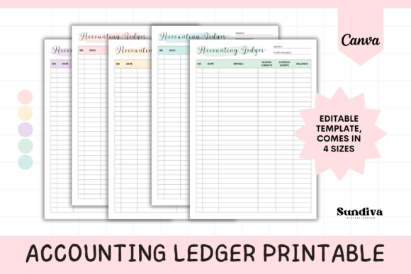 Streamline Your Finances with Editable Accounting Ledger Form Canva 2